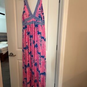 Lilly Pulitzer Pink and Blue Maxi Dress